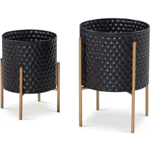 FineBuy Ø 30 x 30 cm Schwarz Gold
