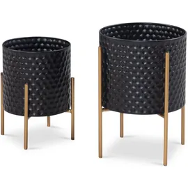 FineBuy Ø 30 x 30 cm Schwarz Gold