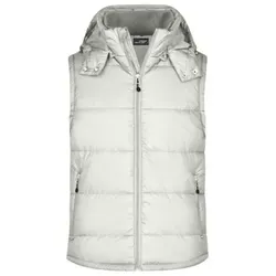 Herren Steppweste mit abnehmbarer Kapuze JN1004, natur, Größe XXL - braun - XXL