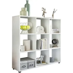 Kadima Design Modernes Bücherregal, 8 Fächer, kratzfeste Oberfläche, Raumteiler-Funktion. 108x29x104 cm
