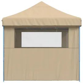 vidaXL Faltpavillon 4,1 x 1,5 m inkl. 3 Seitenteile Beige