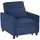 Homcom Schlafsessel, Klappbett mit Bettfunktion, Lendenkissen, Klappbar Liegestuhl mit Verstellbarer Rückenlehne, Rollen, Seitentasche, für Wohnzimmer, Kord, Blau Kunststoff, 84x81x74 cm, Sessel, Schlafsessel