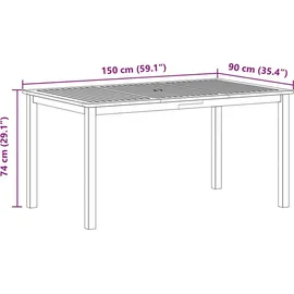 vidaXL Garten Essgruppe 5-tlg. Grau