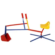 DEUBA Spielwerk® Sitzbagger 360° Radius Schwenk- und Greiffunktion bis 50kg Sandkasten Aufsitzbagger Schaufel Kinder Spielzeug ab 3 Jahren Metall