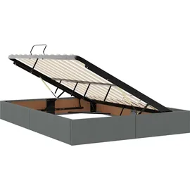 vidaXL Bett mit Stauraum und LED Dunkelgrau 140 x 200 cm