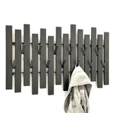 Dameco DanDiBo Wandgarderobe Schwarz, Metall, Modern 96637 Garderobe, Wand mit Haken Garderobenleiste Hakenleiste Garderobenhaken