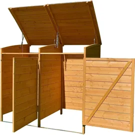 MuCoLa Mülltonnenbox Doppelbox 140 x 127 cm braun