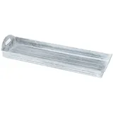 Boltze Tablett BANDO, Grau - Weiß - Zink - 40 x 12,5 cm