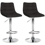 CLP 2er Set Barhocker Jerry Stoff schwarz/chrom