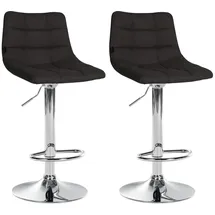 CLP 2er Set Barhocker Jerry Stoff schwarz/chrom