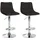 CLP 2er Set Barhocker Jerry Stoff schwarz/chrom