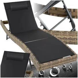 Tectake Rattan Sonnenliege 211 x 69 x 94 cm Natur