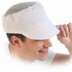 HYGOSTAR® Schildmütze mit Netzoberteil 0062 , 1 Packung = 10 Stück, weiß