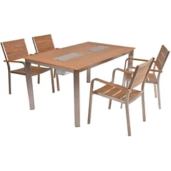 5-tlg. Alu Tischgruppe FLORENCE Garten Tisch Gartenmöbel Sitzgruppe Terrasse