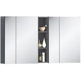 Lomadox Badezimmer Spiegelschrank 140 cm breit in anthrazit, B/H/T: ca. 140/75/16 cm