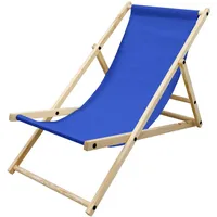 ECD Germany ECD-Germany Liegestuhl, Blau, Holz, 52x83x117 cm, Gartenmöbel,