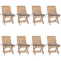 vidaXL Klappbare Gartenstühle mit Kissen 41 x 41 x 88 cm braun 8 St.
