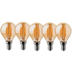 V-Tac 5x 4W E14 Edison LED Vintage Filament Glühbirne Birne Leuchtmittel Retro Nostalgie Beleuchtung G45 2200K Warmweiß