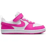 NIKE Kinder Freizeitschuhe COURT BOROUGH LOW RECRAFT (PS), Größe 34 in Pink WHITE/LASER FUCHSIA 123