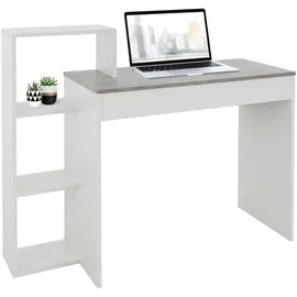 ML-Design Schreibtisch mit Regal, Tischplatte in Beton-Optik, 3 Einlegeböden, 110x72x40 cm, Holz, 2-in-1 System, für Zuh... - Grau, Holzwerkstoff, 40x91x110 Arbeitszimmer, Schreibtische, Bürotische