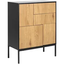Actona Kommode 80 x 103 x 40 cm Schwarz / Wildeiche