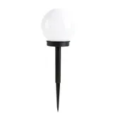 HWH Solar LED Spießleuchte GLOBE, Ø10cm, 6500K, IP44, weiß BLU-49918