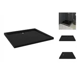 vidaXL Duschtasse ABS Rechteckig Schwarz 80x90 cm