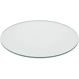 Relaxdays Glasplatte, Ø 50 cm, 8 mm dick, gehärtetes ESG, runde Glasscheibe für Tisch & Kamin, Tischplatte, transparent