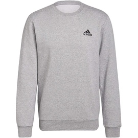 adidas Herren Essentials Fleece Sweatshirt, Mgreyh/Schwarz, S