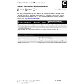 Congstar Allnet M Prepaid-Karte ohne Vertragsbindung