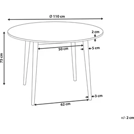 Beliani Esstisch, Radan 110 x 110 cm