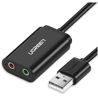 UGREEN USB-A to 3.5mm External Stereo Sound Adapter Black