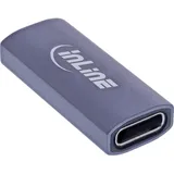 InLine USB4 Adapter, USB-C Buchse/Buchse, Aluminium, grau