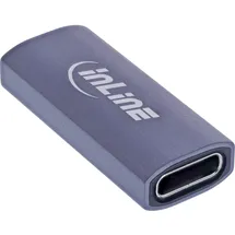 InLine USB4 Adapter, USB-C Buchse/Buchse, Aluminium, grau