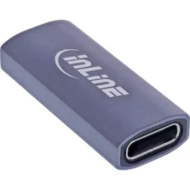 InLine USB4 Adapter, USB-C Buchse/Buchse, Aluminium, grau