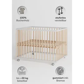 Sämann Laufgitter Weiß, Natur, Holz, Echtholz,Buche, 100x74x75 cm,