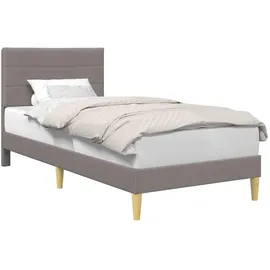 vidaXL Bettrahmen mit Kopfteil Taupe 90 x 190 cm Stoff