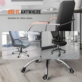 Vevor Bürostuhl Rollen(5er Set) φ76,2MM Ersatz-Hartbodenrollen aus Polyurethan Schreibtischstuhl Rollen 59kg Tragfähigkeit Drehstuhlrollen Ideal für Bürostühle Gaming-Stühle Drehstühle