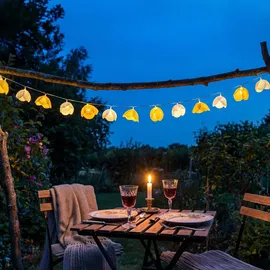 MARELIDA LED-Lichterkette Blumen 1,4 m Weiß/Gelb
