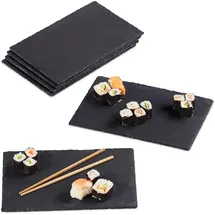 Relaxdays 24 x Schieferplatte 30x20 cm, anthrazit