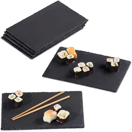 Relaxdays 24 x Schieferplatte 30x20 cm, anthrazit