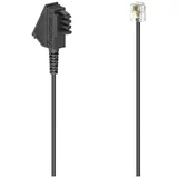 Hama Telefon (analog) Anschlusskabel [1x TAE-F-Stecker - 1x RJ11-Stecker 6p4c] 10m Schwarz