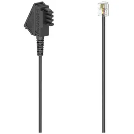 Hama Telefon (analog) Anschlusskabel [1x TAE-F-Stecker - 1x RJ11-Stecker 6p4c] 10m Schwarz
