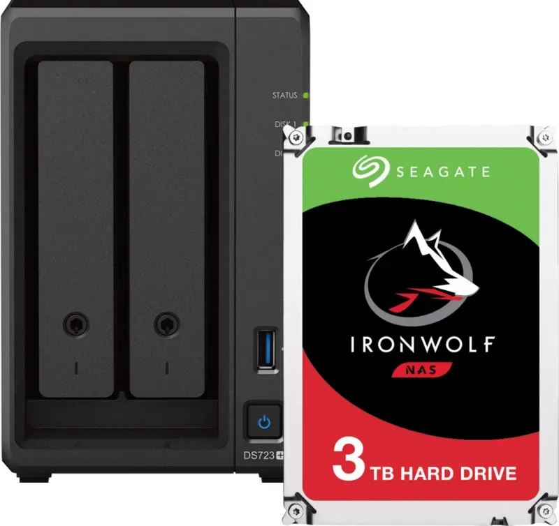 Preisvergleich Produktbild Synology DS723+ + Seagate Ironwolf 3TB