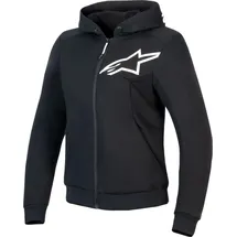 Alpinestars Stella Chrome V2 Sport Damen Motorrad Zip Hoodie Schwarz XS