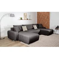 Wohnlandschaft COLLECTION AB "Paola U-Form, Breite 314 cm", anthrazit, B:314cm H:41cm T:169cm, 100%Polyester, Sofas, Wohnlandschaft, Wohnlandschaft,2 Ottomane,Bonnelfederkern,Rückenkissen, Topseller