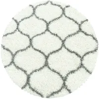 KADIMA DESIGN Teppich Waschbar Shaggy Nordisch Kuschelig Strapazierfähig Schlafzimmer Esszimmer Rund Creme 160x160 cm OEKO-TEX – RONDA von Kadima Design