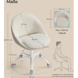 Songmics Homeoffice-Stuhl, Schminkstuhl aus Fleece, Schreibtischstuhl,