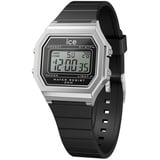 ICE-Watch ICE digit retro Black silver - Schwarze Damenuhr mit Plastikarmband - 022063 (Small)