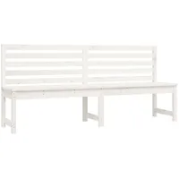 VidaXL Gartenbank Weiß 201,5 cm Massivholz Kiefer